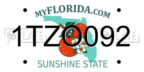 1TZO092 Florida License Plate