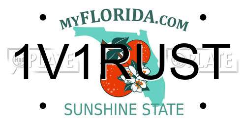 1V1RUST Florida License Plate
