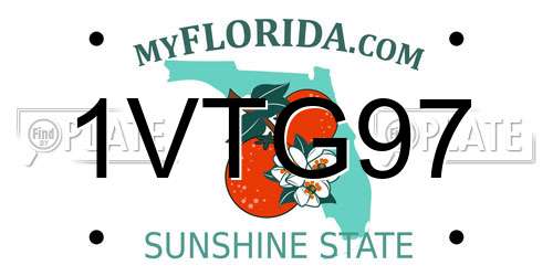 1VTG97 Florida License Plate