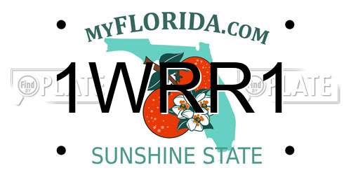 1WRR1 Florida License Plate