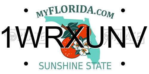 1WRXUNV Florida License Plate