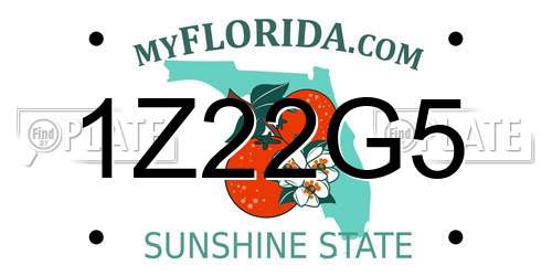 1Z22G5 Florida License Plate