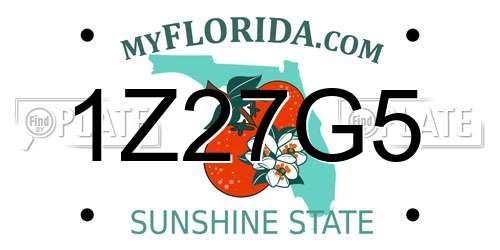 1Z27G5 Florida License Plate