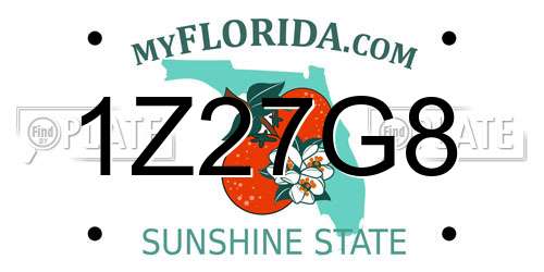 1Z27G8 Florida License Plate