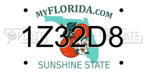 1Z32D8 Florida License Plate