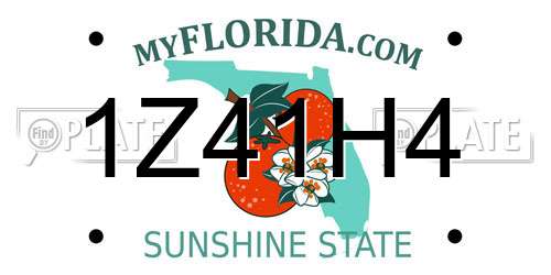 1Z41H4 Florida License Plate