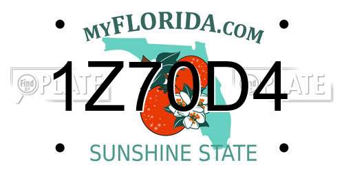 1Z70D4 Florida License Plate