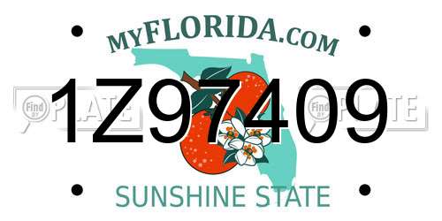 1Z97409 Florida License Plate