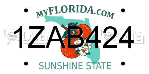 1ZAB424 Florida License Plate
