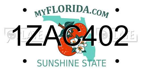 1ZAC402 Florida License Plate