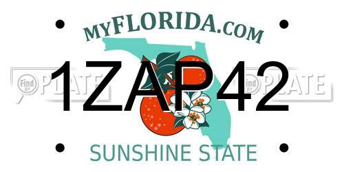 1ZAP42 Florida License Plate