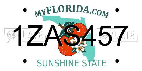 1ZAS457 Florida License Plate