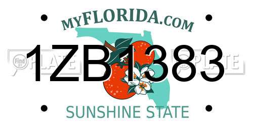 1ZB1383 Florida License Plate