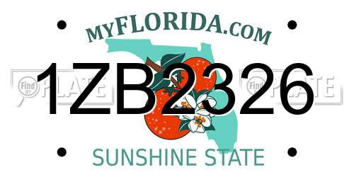 1ZB2326 Florida License Plate