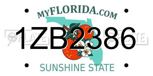 1ZB2386 Florida License Plate