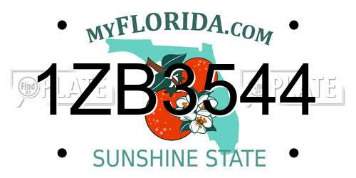 1ZB3544 Florida License Plate