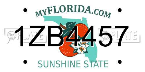 1ZB4457 Florida License Plate