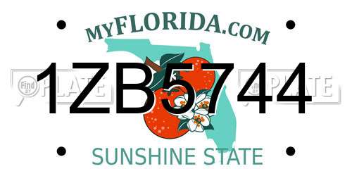 1ZB5744 Florida License Plate