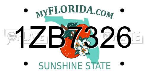 1ZB7326 Florida License Plate