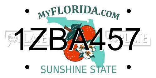 1ZBA457 Florida License Plate