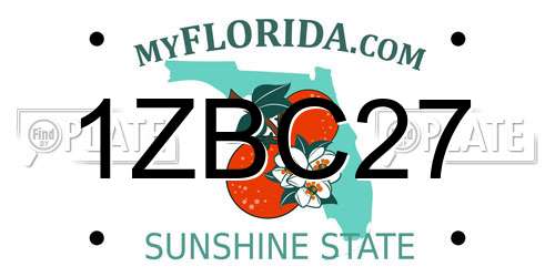1ZBC27 Florida License Plate