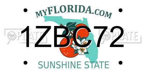 1ZBC72 Florida License Plate