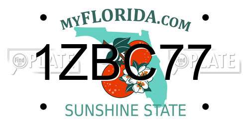 1ZBC77 Florida License Plate