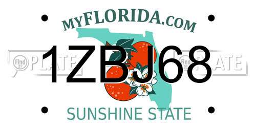 1ZBJ68 Florida License Plate