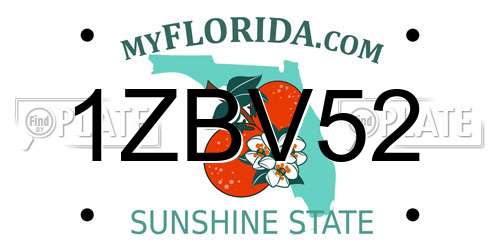1ZBV52 Florida License Plate