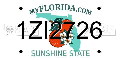 1ZI2726 Florida License Plate