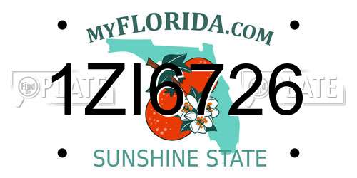 1ZI6726 Florida License Plate