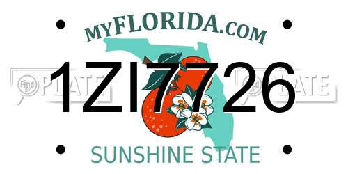 1ZI7726 Florida License Plate