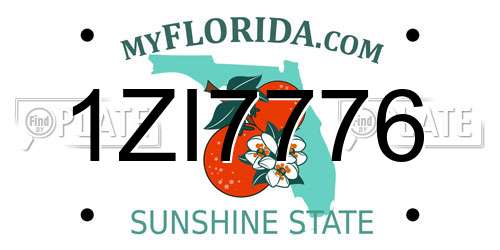 1ZI7776 Florida License Plate
