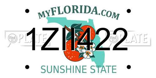 1ZII422 Florida License Plate
