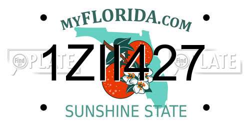 1ZII427 Florida License Plate