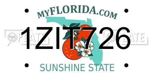1ZIT726 Florida License Plate