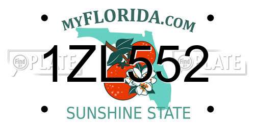 1ZL552 Florida License Plate
