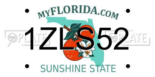 1ZLS52 Florida License Plate