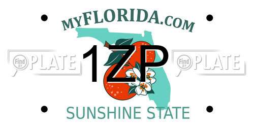 1ZP Florida License Plate