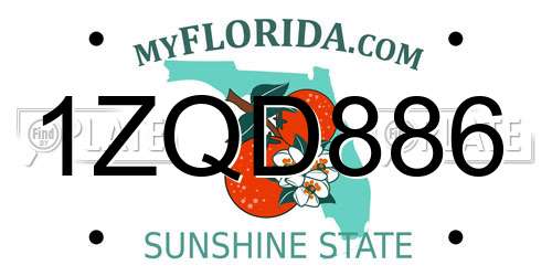 1ZQD886 Florida License Plate