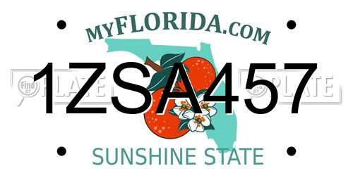 1ZSA457 Florida License Plate