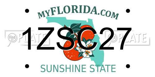 1ZSC27 Florida License Plate
