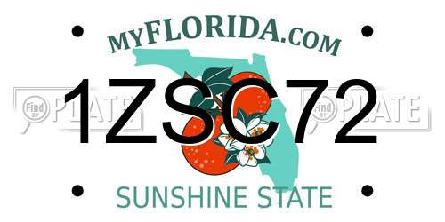 1ZSC72 Florida License Plate