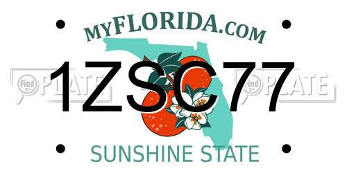 1ZSC77 Florida License Plate