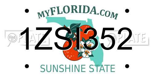 1ZSI352 Florida License Plate