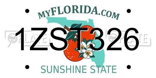1ZST326 Florida License Plate