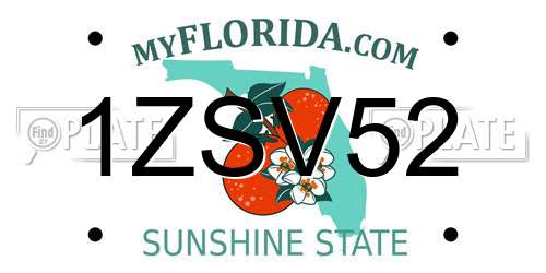 1ZSV52 Florida License Plate