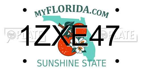 1ZXE47 Florida License Plate