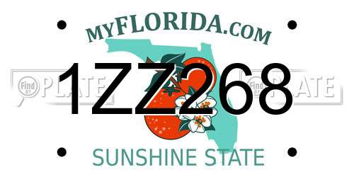 1ZZ268 Florida License Plate