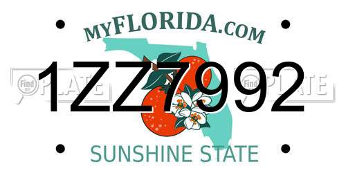 1ZZ7992 Florida License Plate